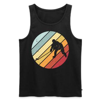 Eishockey retro vintage - Männer Premium Bio Tank Top - Schwarz - Vorne - Michal (187cm)