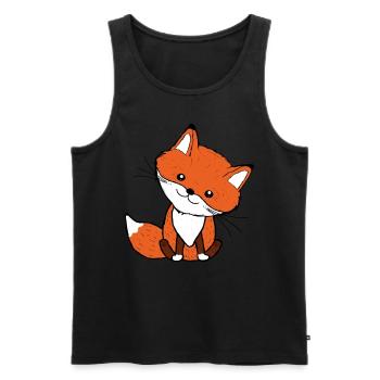 Bébé Renard Animaux de la forêt - Débardeur bio Premium Homme - noir - Devant - Michal (187cm)
