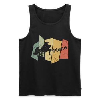 Klavier retro - Männer Premium Bio Tank Top - Schwarz - Vorne - AI Model Male 178 light (178cm)