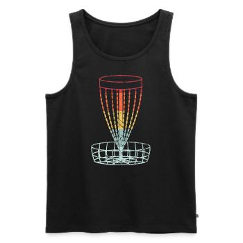 Disc Golf Retro Frolf basket disc golf gift - Men's Premium Organic Tank Top - black - Front - Michal (187cm)