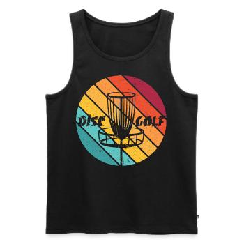 Disc Golf Retro Frolf Basket Disc Golf Gift - Men's Premium Organic Tank Top - black - Front - Michal (187cm)