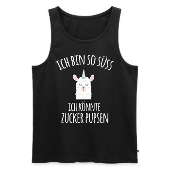 Lama könnte Zucker pupsen - Männer Premium Bio Tank Top - Schwarz - Vorne - Michal (187cm)