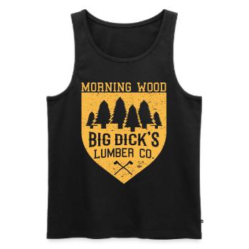 Morning Wood Big Dick's Lumberjack Humor - Men's Premium Organic Tank Top - black - Front - AI Model Male 178 light (178cm)