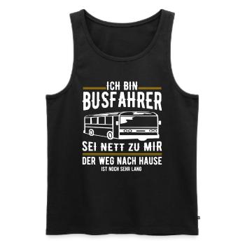 Ich bin Busfahrer - Männer Premium Bio Tank Top - Schwarz - Vorne - Michal (187cm)