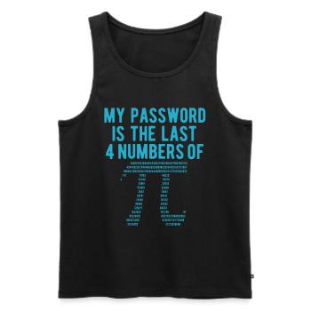 My password is the last 4 numbers of Pi - Débardeur bio Premium Homme - noir - Devant - AI Model Male 178 light (178cm)