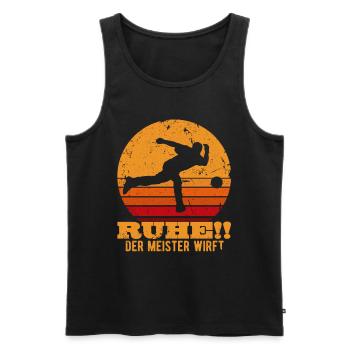 Bowling Ruhe der Meister wirft Spieler Wurf - Männer Premium Bio Tank Top - Schwarz - Vorne - Michal (187cm)