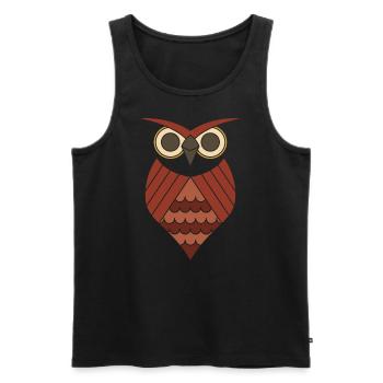Eule Vogel Geschenk Wald Tier Nacht Eulen Kauz Uhu - Männer Premium Bio Tank Top - Schwarz - Vorne - AI Model Male 178 light (178cm)