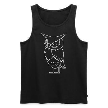 Eule Vogel Geschenk Wald Tier Nacht Eulen Kauz Uhu - Männer Premium Bio Tank Top - Schwarz - Vorne - AI Model Male 178 light (178cm)