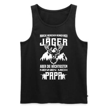 Jäger Vater Jagen Papa Vatertag Wildhüter Jagd - Männer Premium Bio Tank Top - Schwarz - Vorne - Michal (187cm)