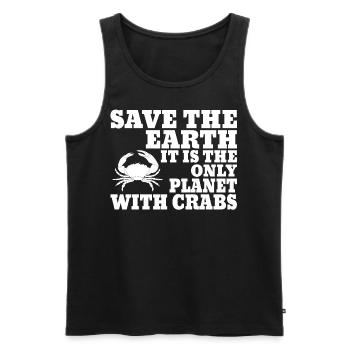Crab cancer shellfish sea animal gift idea - Men's Premium Organic Tank Top - black - Front - Michal (187cm)