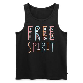 Tenue de Goa - psytrance, psychédélique, festival - Débardeur bio Premium Homme - noir - Devant - AI Model Male 178 light (178cm)