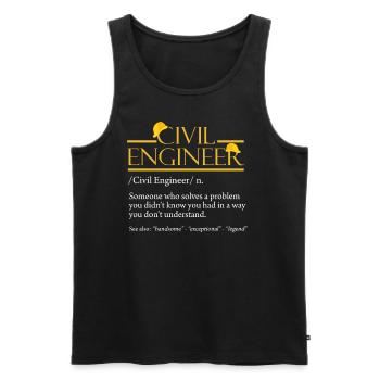 Ingénieur civil Ingénieur Métier Études Proverbe - Débardeur bio Premium Homme - noir - Devant - AI Model Male 178 light (178cm)