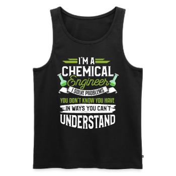 Chemical Engineer Engineer Funny Saying Gift - Men's Premium Organic Tank Top - black - Front - AI Model Male 178 light (178cm)