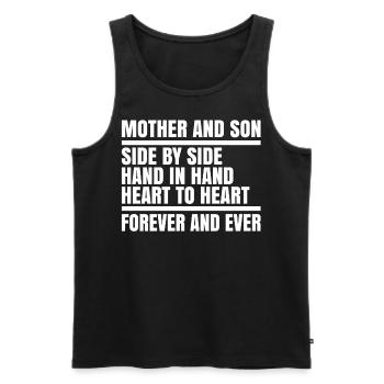 Fils maman enfant beau-fils fils adoptif cadeau - Débardeur bio Premium Homme - noir - Devant - Michal (187cm)