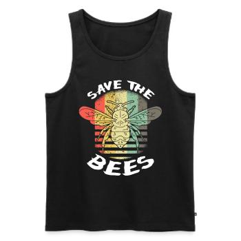 Save the Bees Abeille Abeille abeille Abeille Miel - Débardeur bio Premium Homme - noir - Devant - Michal (187cm)