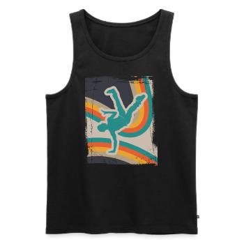 Breakdancing - Men's Premium Organic Tank Top - black - Front - AI Model Male 178 light (178cm)