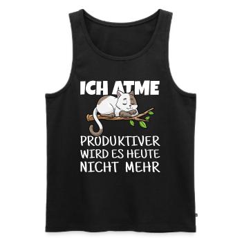 Katze Relaxen Chillen Pause Schlafen - Männer Premium Bio Tank Top - Schwarz - Vorne - AI Model Male 178 light (178cm)