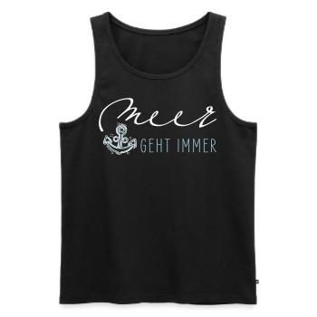 Sea always goes - Men's Premium Organic Tank Top - black - Front - AI Model Male 178 light (178cm)