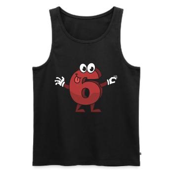 Drôle numéro 6 enfants anniversaire six cadeau - Débardeur bio Premium Homme - noir - Devant - Michal (187cm)