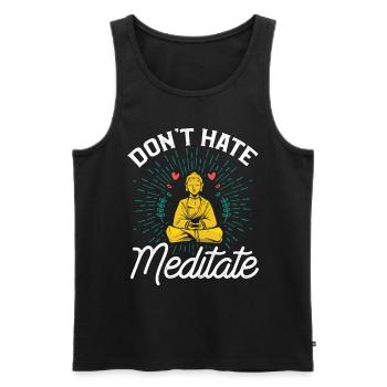Méditation Yoga Spirituel Méditation Namaste - Débardeur bio Premium Homme - noir - Devant - Michal (187cm)