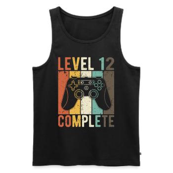 12. Geburtstag Gamer Level 12 Complete - Männer Premium Bio Tank Top - Schwarz - Vorne - AI Model Male 178 light (178cm)
