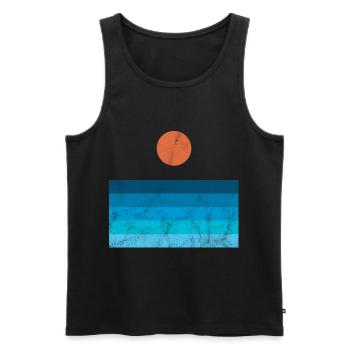 Art géométrique abstrait sunrise - Débardeur bio Premium Homme - noir - Devant - Michal (187cm)