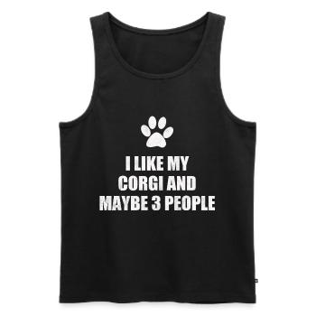Corgi - Men's Premium Organic Tank Top - black - Front - Michal (187cm)