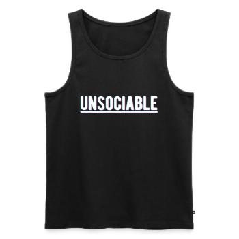 Unsociable Aesthetic Vaporwave Introvertierte - Männer Premium Bio Tank Top - Schwarz - Vorne - Michal (187cm)