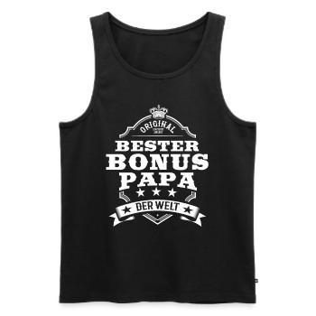 Bester Bonus Papa 2020 Vintage - Männer Premium Bio Tank Top - Schwarz - Vorne - AI Model Male 178 light (178cm)