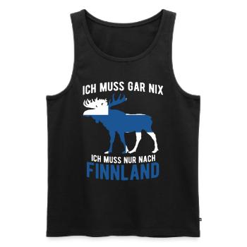 Ich Muss Nur Nach Finnland - Männer Premium Bio Tank Top - Schwarz - Vorne - Michal (187cm)