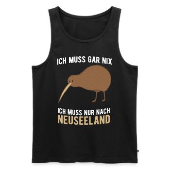 Ich Muss Nur Nach Neuseeland - Männer Premium Bio Tank Top - Schwarz - Vorne - Michal (187cm)