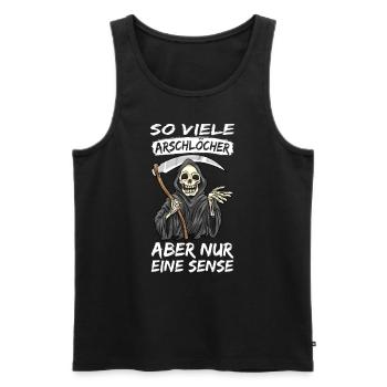 Sensenmann - Männer Premium Bio Tank Top - Schwarz - Vorne - AI Model Male 178 light (178cm)