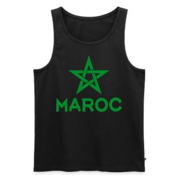 Marokko - Männer Premium Bio Tank Top - Schwarz - Vorne - AI Model Male 178 light (178cm)