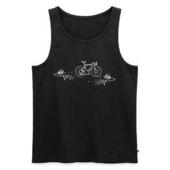 Rennrad Gravel Cyclocross Herzschlag EKG - Männer Premium Bio Tank Top - Schwarz - Vorne - Michal (187cm)