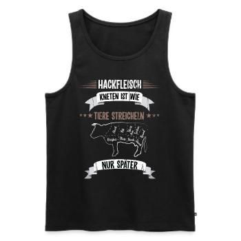 Metzger Fleischer Schlachter Fleischermeister - Männer Premium Bio Tank Top - Schwarz - Vorne - AI Model Male 178 light (178cm)