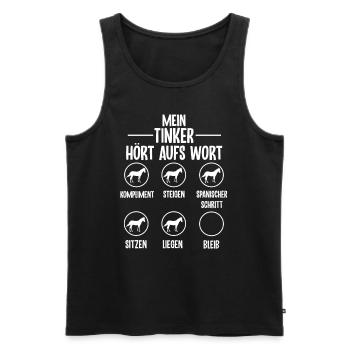 Lustiges Tinker Pferd Geschenk - Männer Premium Bio Tank Top - Schwarz - Vorne - Michal (187cm)