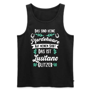Lustiges Lusitano Pferd Geschenk - Männer Premium Bio Tank Top - Schwarz - Vorne - Michal (187cm)