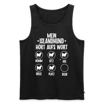 Lustiges Islandhund Hund Geschenk - Männer Premium Bio Tank Top - Schwarz - Vorne - Michal (187cm)