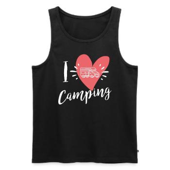 J'adore le camping - Débardeur bio Premium Homme - noir - Devant - AI Model Male 178 light (178cm)