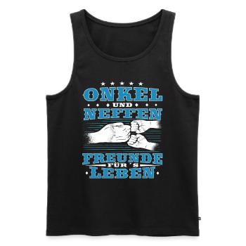 Onkel Und Neffen Freunde Für's Leben - Männer Premium Bio Tank Top - Schwarz - Vorne - Michal (187cm)
