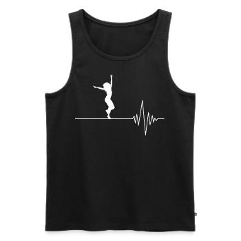 Tänzerin mit Pulsschlag Herzschlag - Männer Premium Bio Tank Top - Schwarz - Vorne - Michal (187cm)