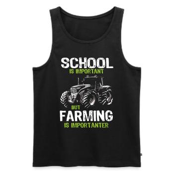 School Is Important, But Farming Is Importanter - Men's Premium Organic Tank Top - black - Front - Michal (187cm)