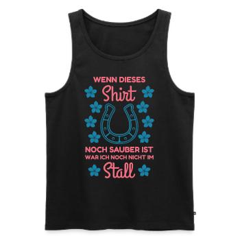 Wenn dieses Shirt noch sauber ist war ich Stall - Männer Premium Bio Tank Top - Schwarz - Vorne - AI Model Male 178 light (178cm)