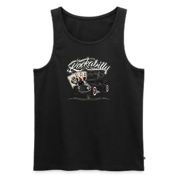 Rockabilly Hotrod Rock'n Roll Geschenkidee - Männer Premium Bio Tank Top - Schwarz - Vorne - AI Model Male 178 light (178cm)