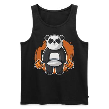 Panda Fitness Gym Workout Workout Hommes - Débardeur bio Premium Homme - noir - Devant - AI Model Male 178 light (178cm)
