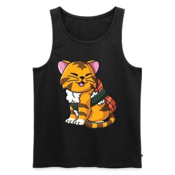 Sushi tigre chat japonais sushi dames - Débardeur bio Premium Homme - noir - Devant - AI Model Male 178 light (178cm)