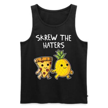 Pizza Hawaii Manger Pizza Ananas Love is Love - Débardeur bio Premium Homme - noir - Devant - AI Model Male 178 light (178cm)