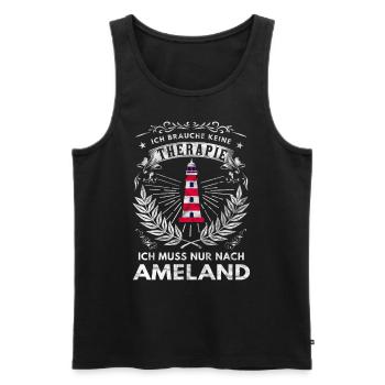 Ameland Insel Urlaub Souvenir - Männer Premium Bio Tank Top - Schwarz - Vorne - AI Model Male 178 light (178cm)