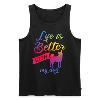 Hund mein Hund Leben das Leben ist besser mit Hund - Männer Premium Bio Tank Top - Schwarz - Vorne - AI Model Male 178 light (178cm)