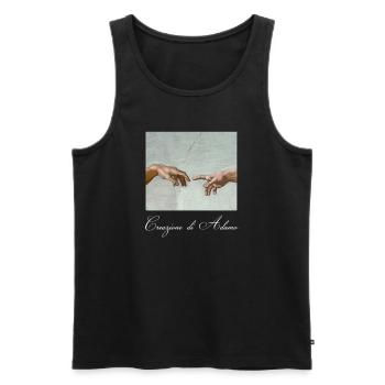 MichelAngelo - Creation of Adam - Creazione di - Männer Premium Bio Tank Top - Schwarz - Vorne - AI Model Male 178 light (178cm)